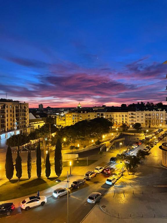 Nespecifikovaný výhled na destinaci Huelva nebo výhled na město při pohledu z apartmánu