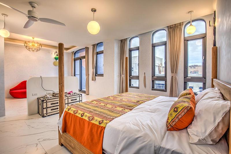 Postel nebo postele na pokoji v ubytování Wien Art Villa
