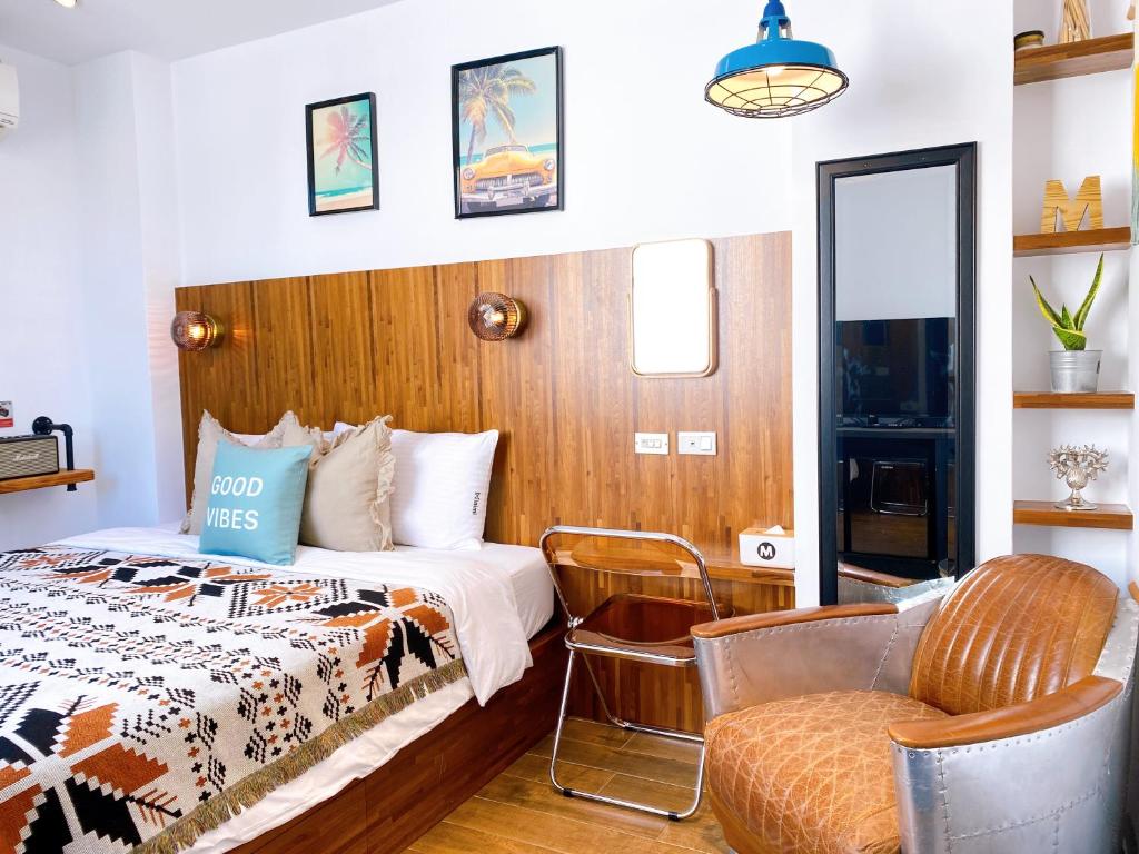 Postel nebo postele na pokoji v ubytování Minimi Inn-Sailrock Beach House