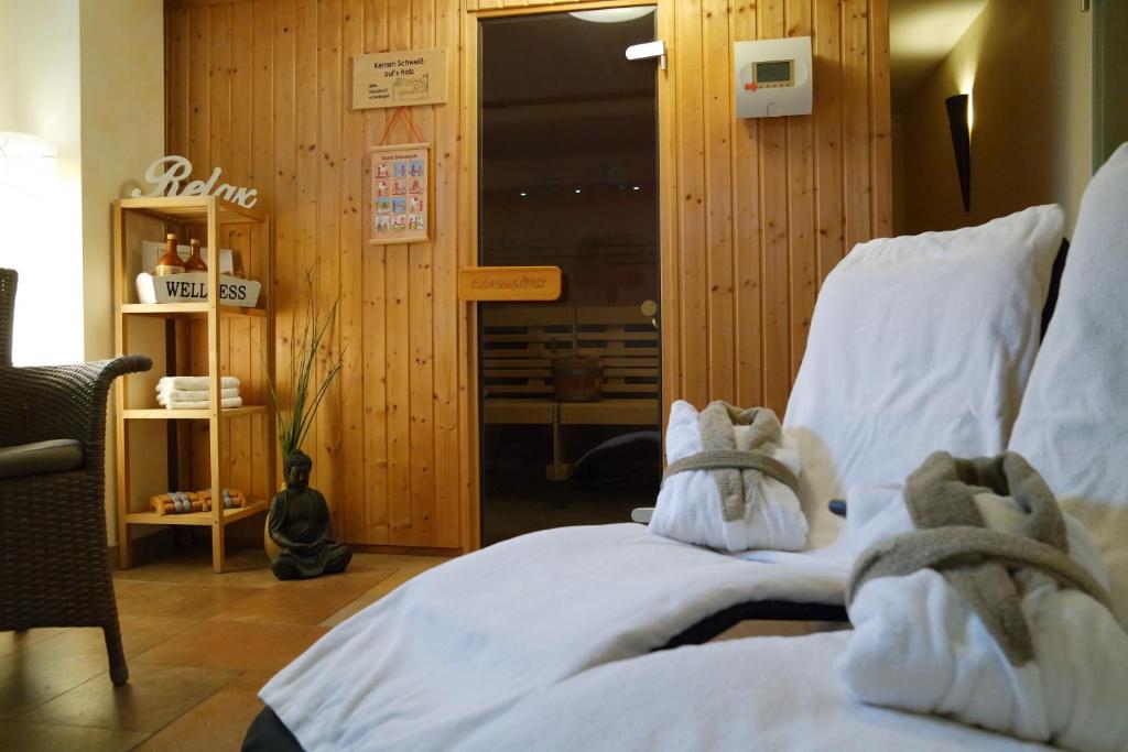Postel nebo postele na pokoji v ubytování Gästehaus Schmidt