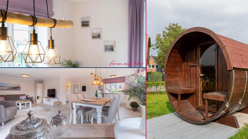 due foto di un soggiorno e di una casa di Haus Inselurlaub Hausteil 2 a Oevenum