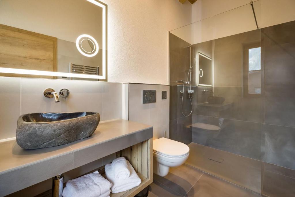 Koupelna v ubytování Das Krumerhaus
