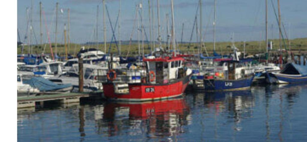 a group of boats docked in a harbor at Amble Holiday Home in Amble