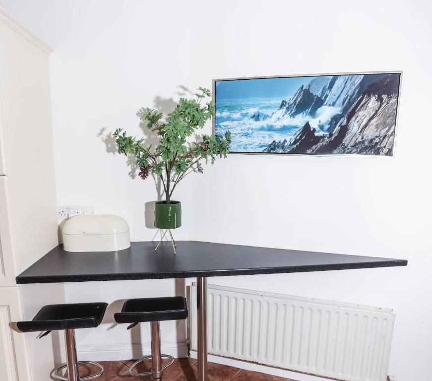 TV a/nebo společenská místnost v ubytování Bright 3bed sleeps 9 with secret garden 5min walk to town