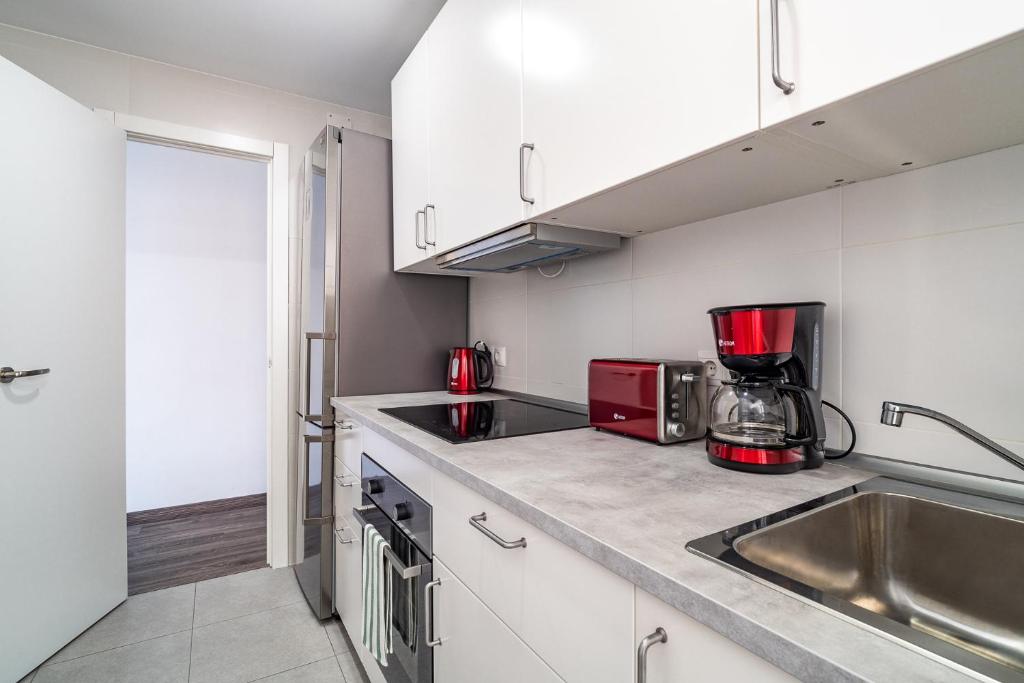 Kuchyň nebo kuchyňský kout v ubytování LOVELY APARTMENT Barca 2