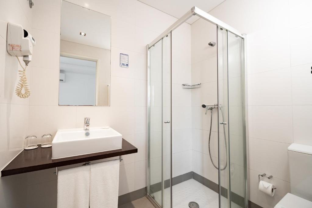 Koupelna v ubytování Hotel A Ponte