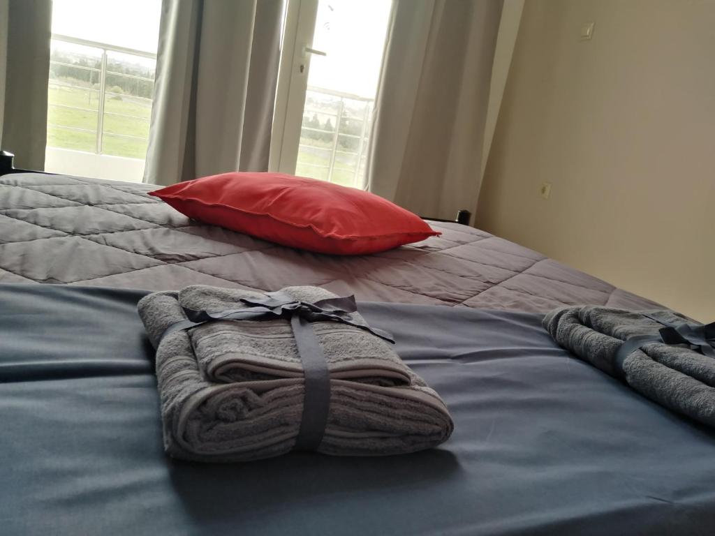 Postel nebo postele na pokoji v ubytování STUDIOS POSEIDONIA apartments 50 & 70 sqm with sea view