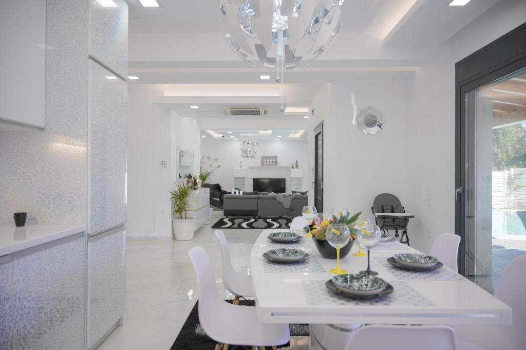 A seating area at Diamond Luxury Villa Corfu 6 Bedroom Luxury Villa