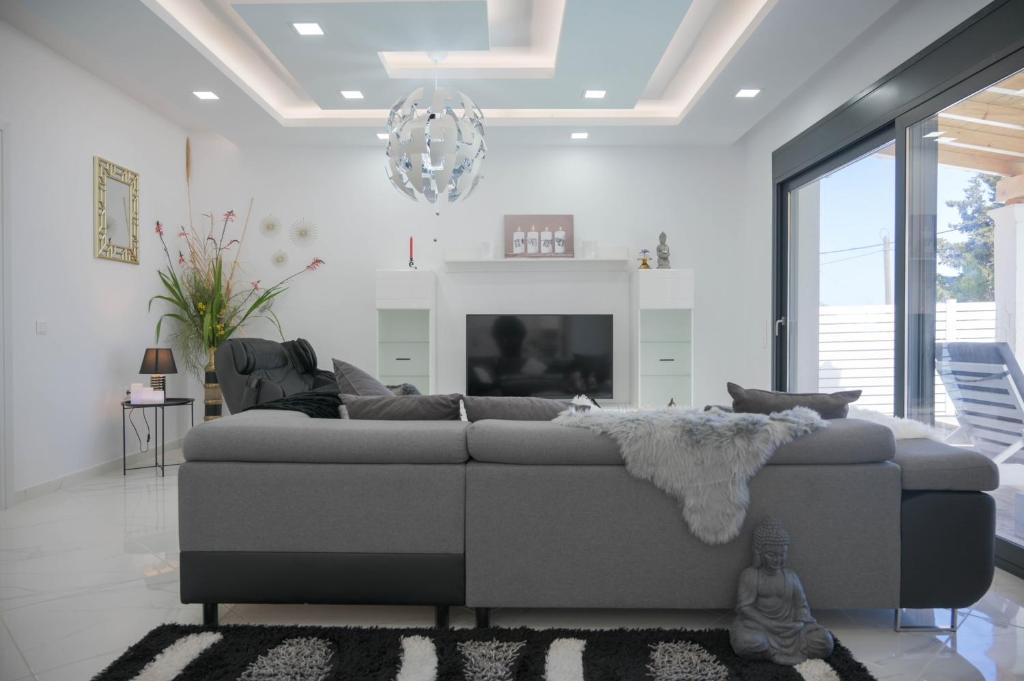 A seating area at Diamond Luxury Villa Corfu 6 Bedroom Luxury Villa