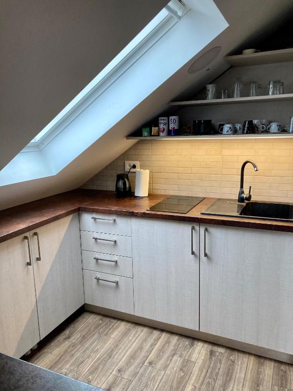 Kuchyň nebo kuchyňský kout v ubytování Apartment Milos