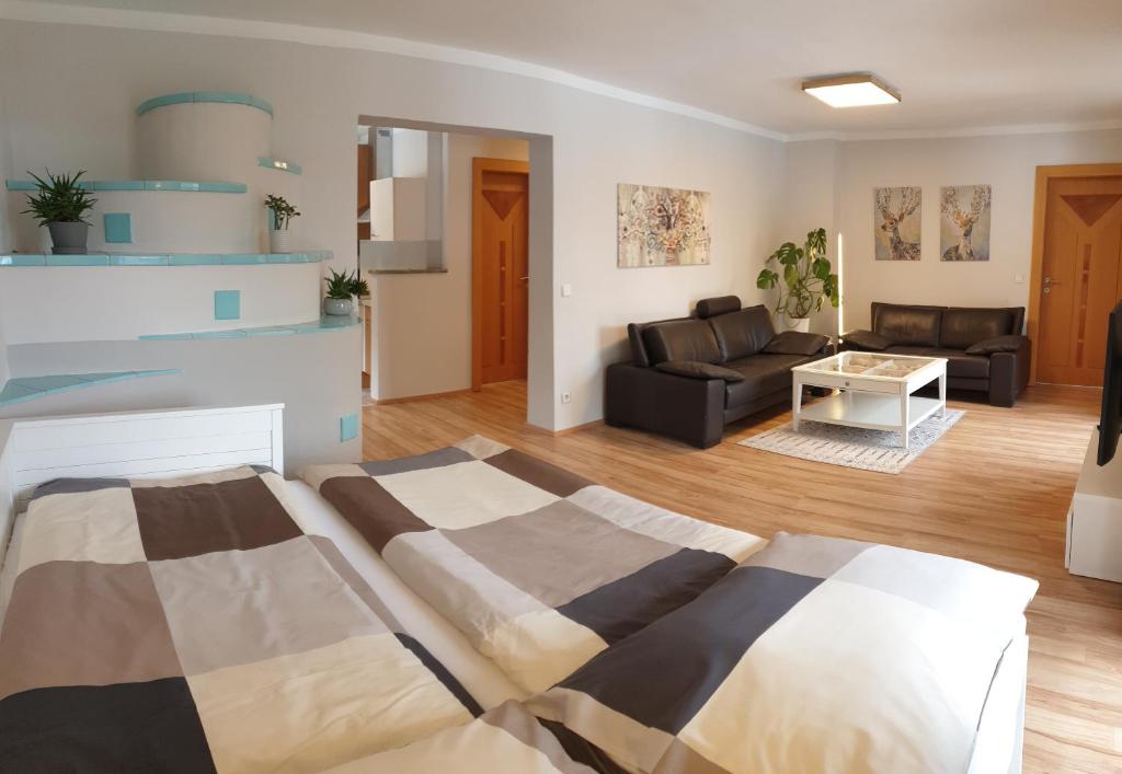 A bed or beds in a room at Appartement Waldfriede