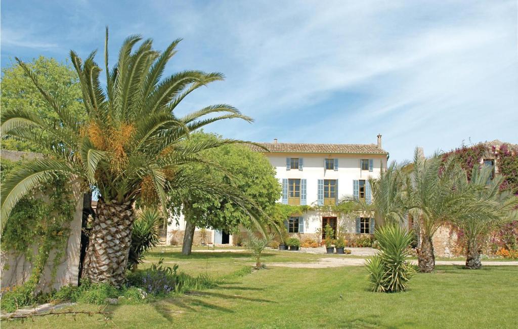 una palmera frente a un edificio en Amazing Home In Porreres With Private Swimming Pool, Can Be Inside Or Outside en Porreres