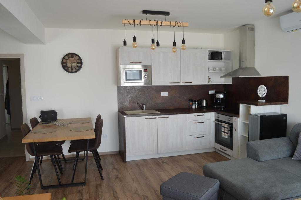 Kuchyň nebo kuchyňský kout v ubytování Apartmány Olšovská