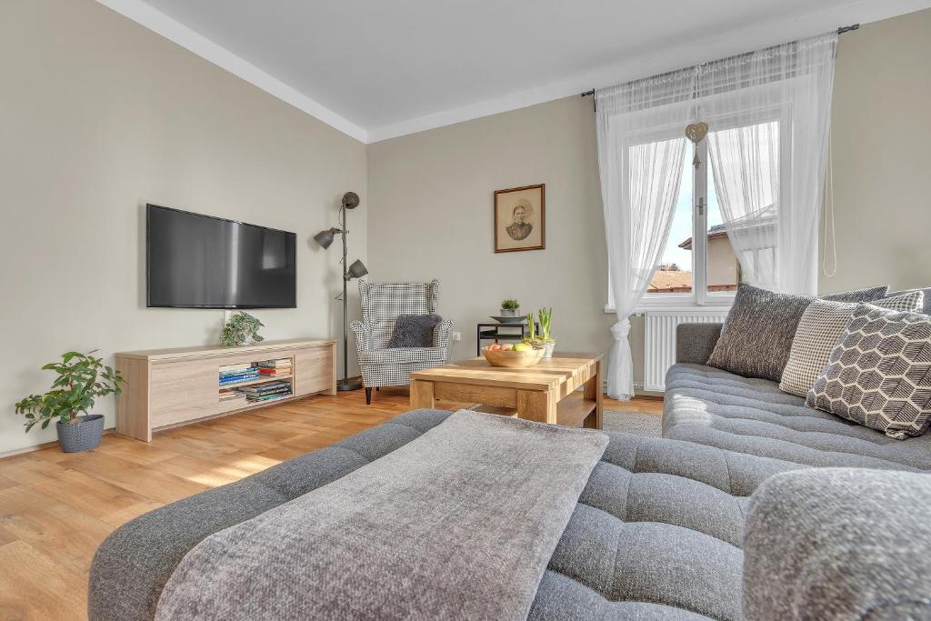 TV a/nebo společenská místnost v ubytování Apartmán U Javorky