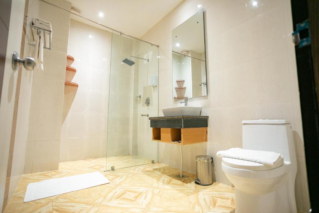 Koupelna v ubytování Hotel Starlight