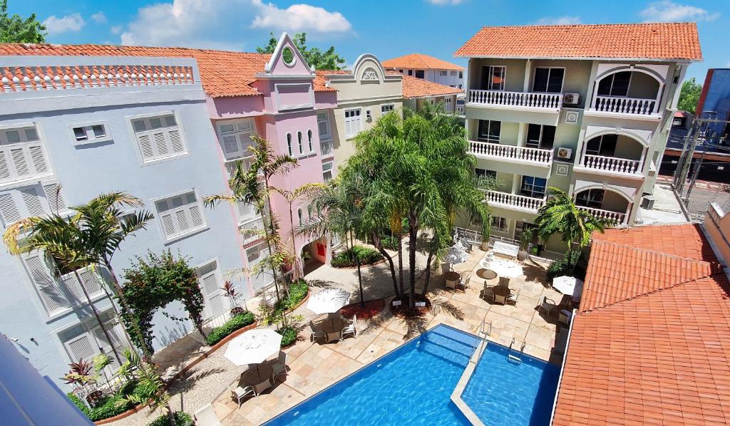 an aerial view of a hotel with a swimming pool at Hotel Villa Mayor Charme in Fortaleza