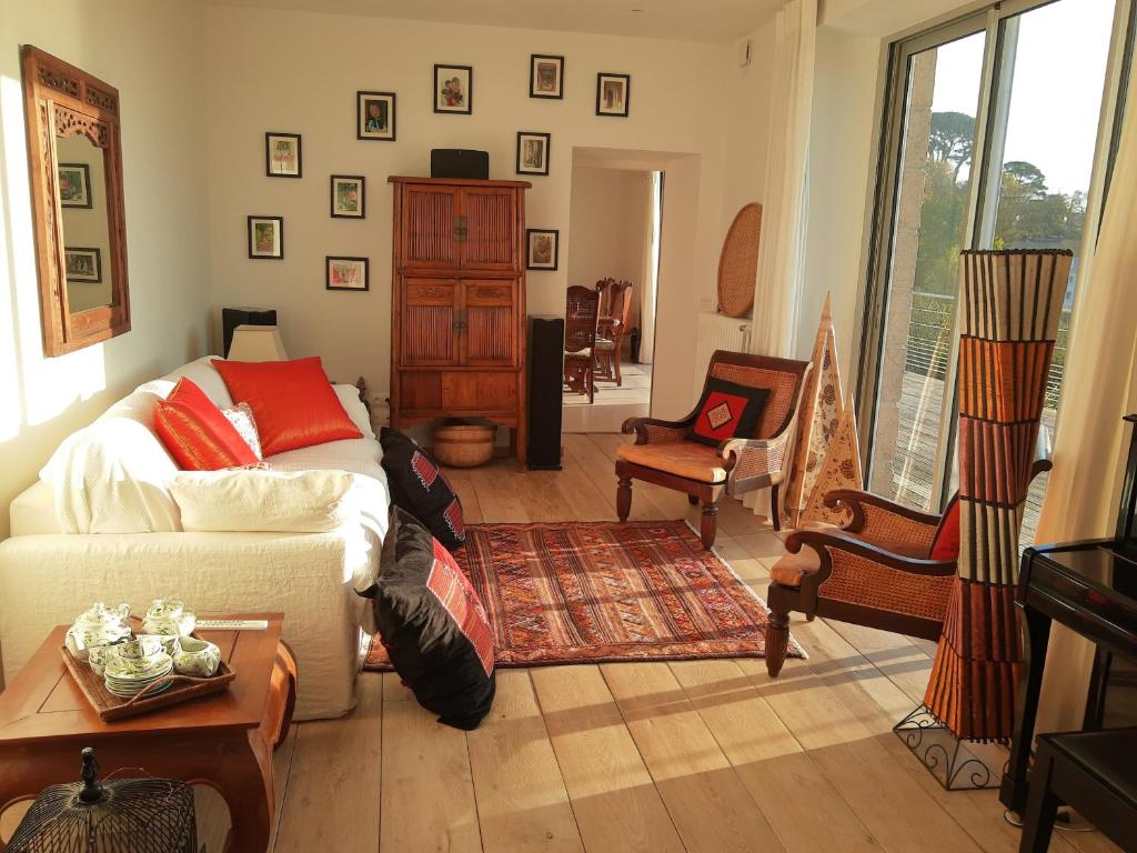 Posezení v ubytování Ma Ripoz B&B - Suite vue mer