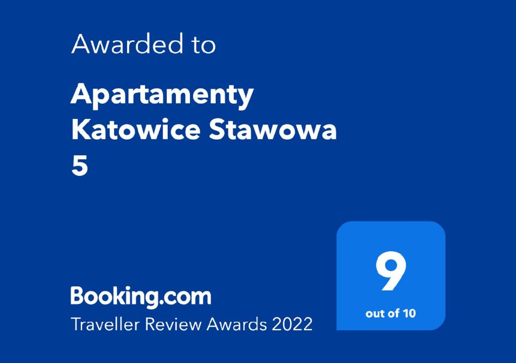Certifikát, ocenenie alebo iný dokument vystavený v ubytovaní Apartamenty Katowice Stawowa 5