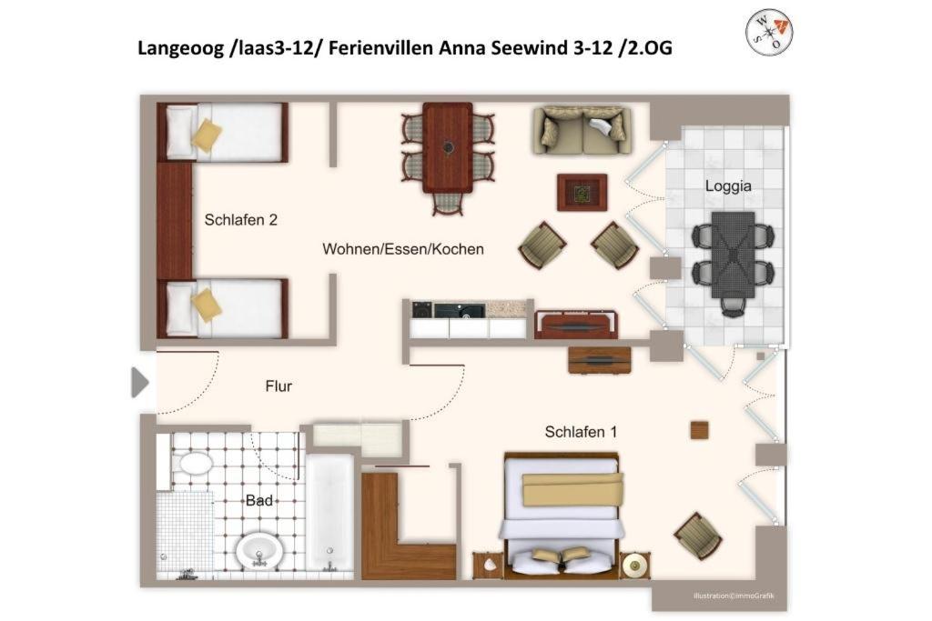 Půdorys ubytování Apartmentvilla Anna See Apartmentvilla Anna See 3-12
