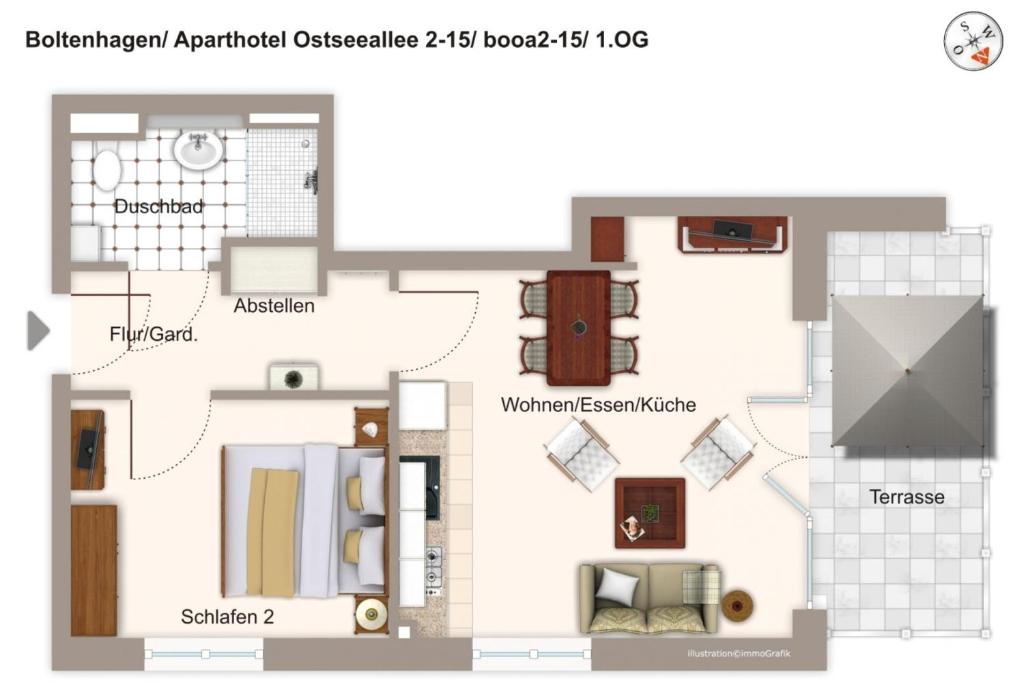Půdorys ubytování Aparthotel Ostseeallee Aparthotel Ostseeallee 2-15