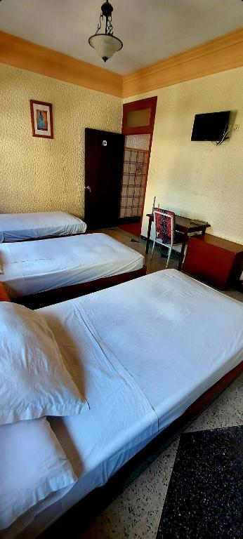 Postel nebo postele na pokoji v ubytování Hôtel National