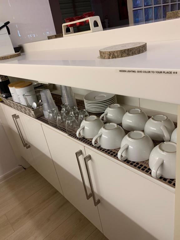 Kuchyň nebo kuchyňský kout v ubytování Eva suite Vip excellent studio 1