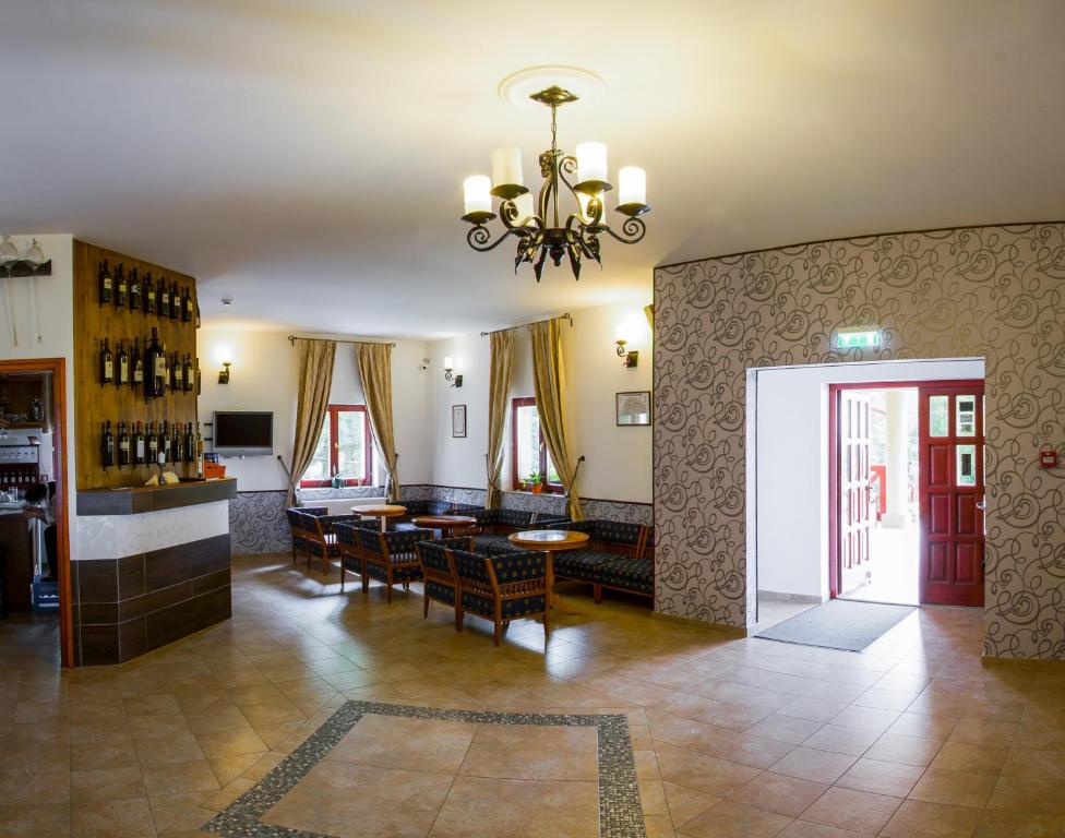 TV a/nebo společenská místnost v ubytování Borhotel Sziluett Farkasmály