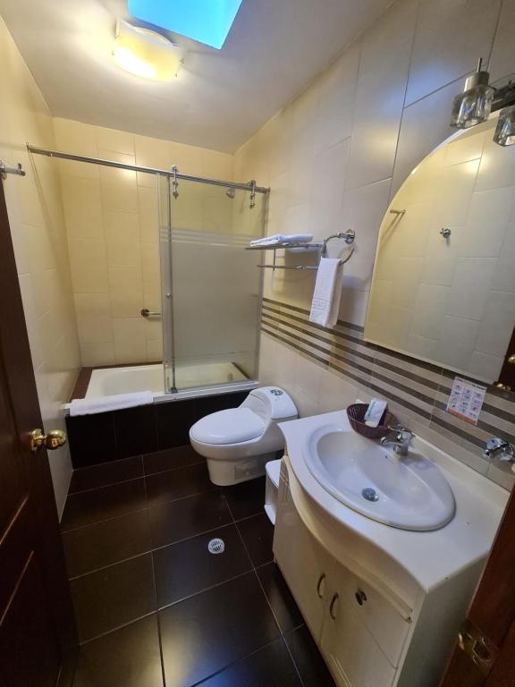 Koupelna v ubytování Hotel Ficoa
