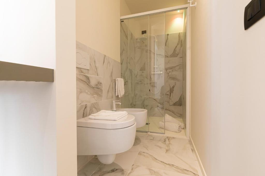 Koupelna v ubytování Pietra Bianca Hotel