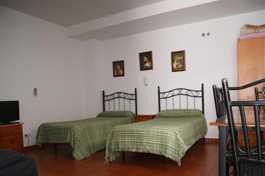 A bed or beds in a room at Hostal Alcázar