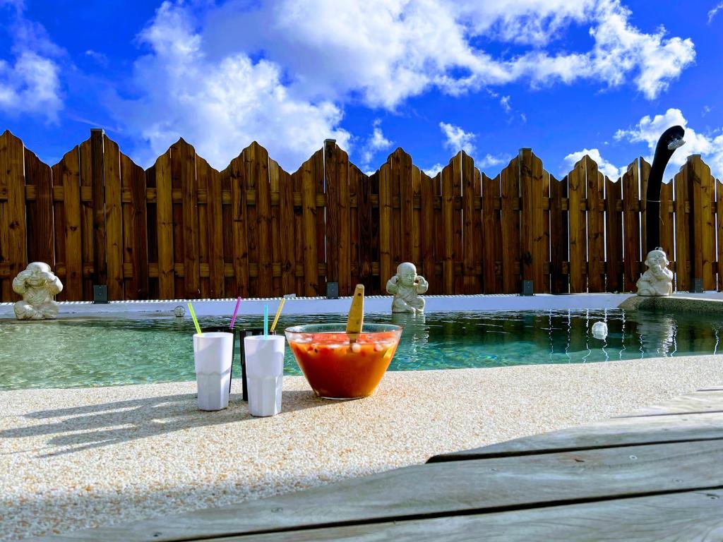 Bazén v ubytování Villa Amaryllis luxueuse,piscine,vue mer,plage nebo v jeho okolí