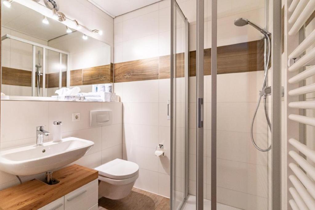 Koupelna v ubytování Landhaus Laih