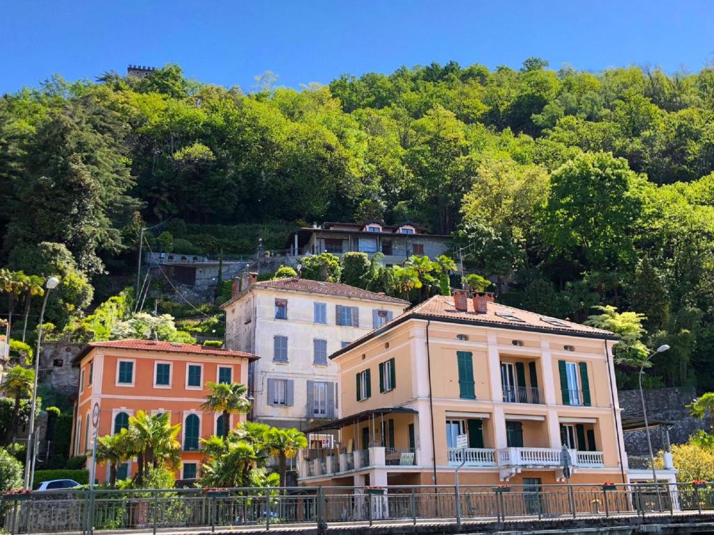 a group of houses on the side of a hill at Apartment Piazzetta by Interhome in Maccagno Inferiore