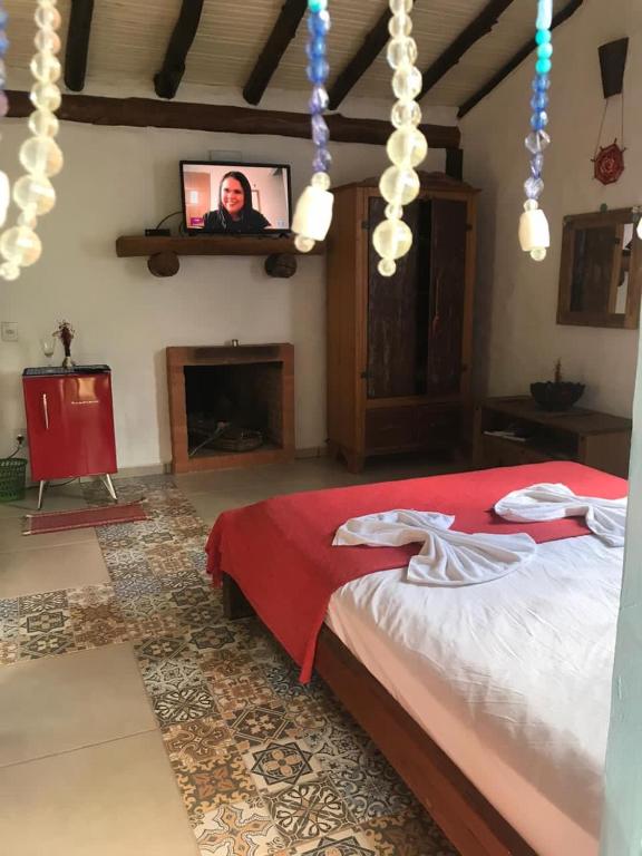 Postel nebo postele na pokoji v ubytování Pousada Villa Cachoeira