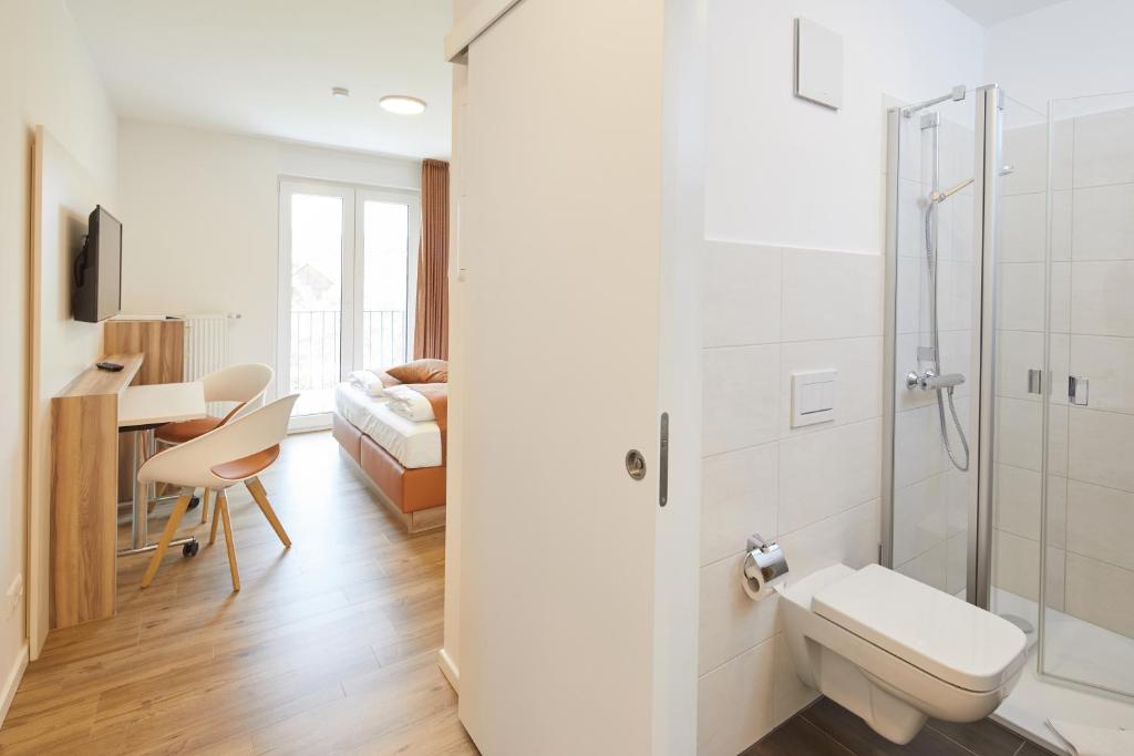 Koupelna v ubytování VR-Serviced Apartments Obergeis
