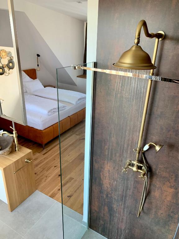 Voodi või voodid majutusasutuse Weinberg Chalets toas