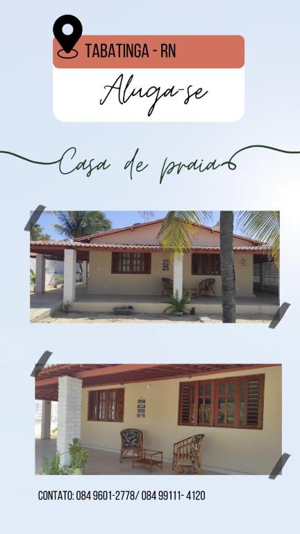 Dos fotografías de una casa antes y después de ser remodelada. en CASA pRAIA NATAL RIO GRANDE DO NORTE, en Porto Alegre