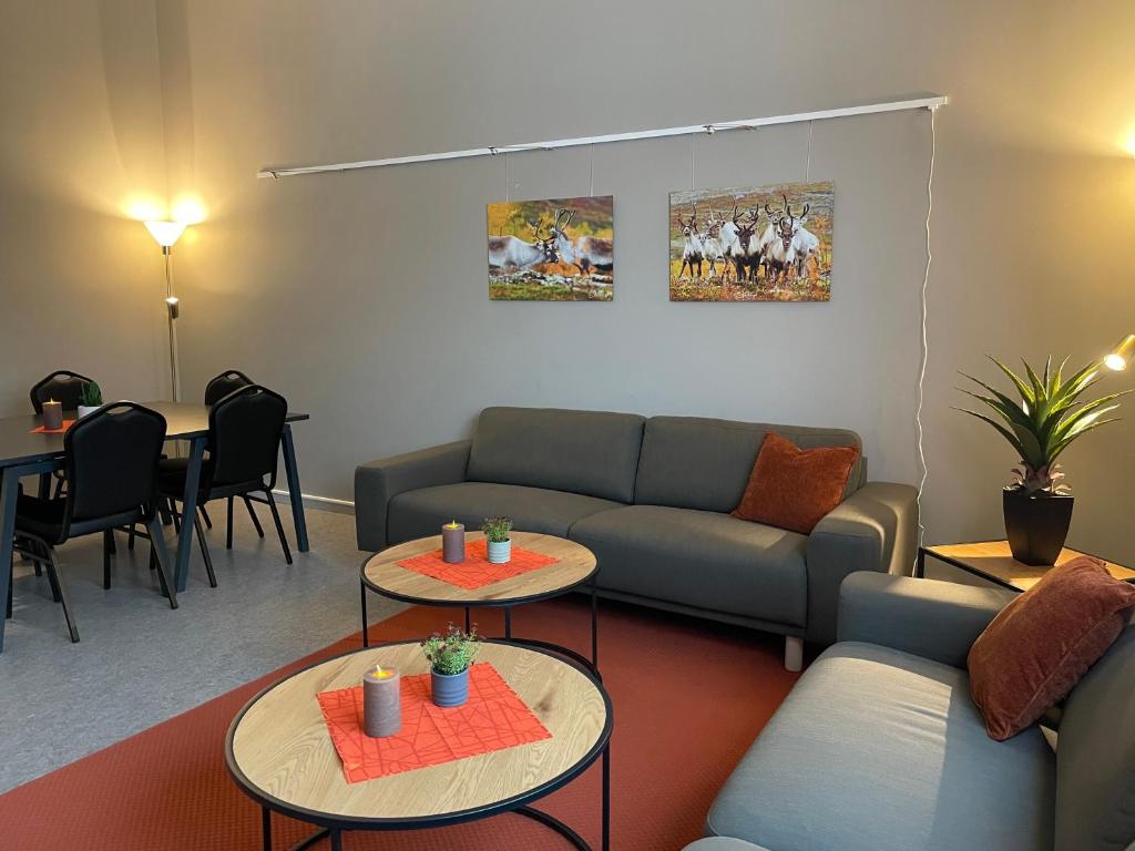Posezení v ubytování Fjellfolkets Hus