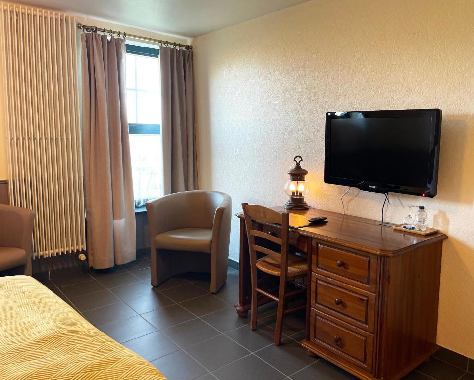 TV a/nebo společenská místnost v ubytování Hotel het Elsland