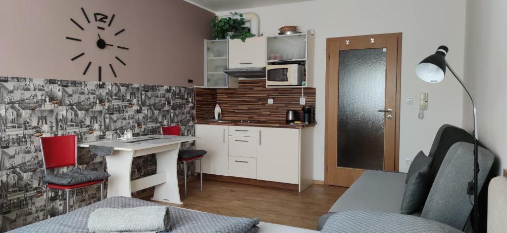 Kuchyň nebo kuchyňský kout v ubytování Apartmán Nikol Lipno nad Vltavou