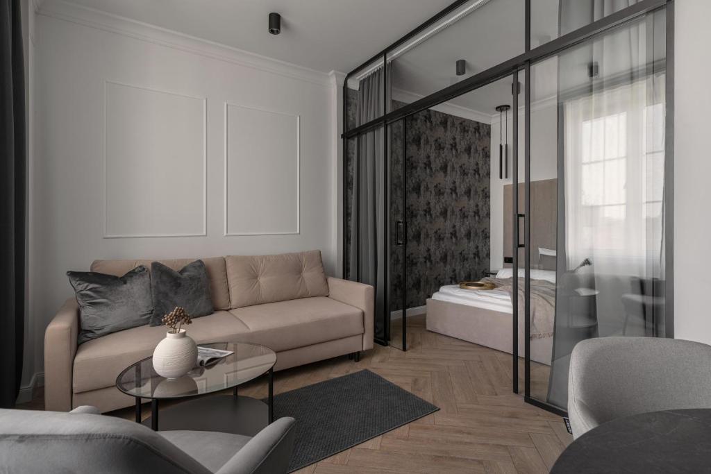 Oleskelutila majoituspaikassa APARTIO ROOMS Katowice