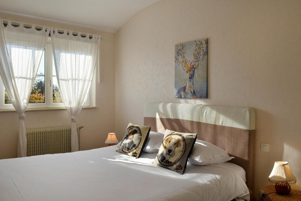 Postel nebo postele na pokoji v ubytování Logis Hôtel Restaurant LE VIEUX FUSIL