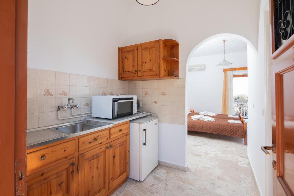 Kuchyň nebo kuchyňský kout v ubytování Corfu Star Apartments