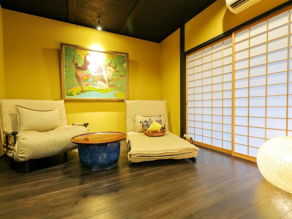 Posezení v ubytování Ryokan Tanoya