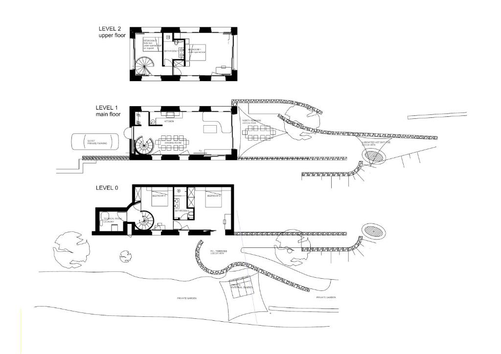 Plán poschodí v ubytovaní VILLETTA FARFALLINA "The unique property in the world with an openable roof"