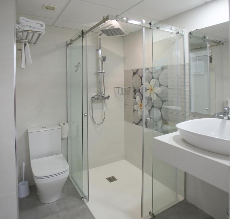 Koupelna v ubytování Hotel Europa Splash & Spa