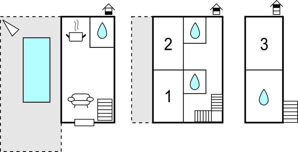 uma ilustração de um diagrama de uma casa de banho em 3 Bedroom Cozy Home In Komaji em Komaji