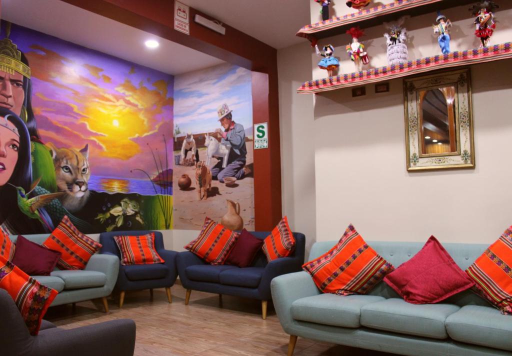 Posezení v ubytování Pukantu Hostal