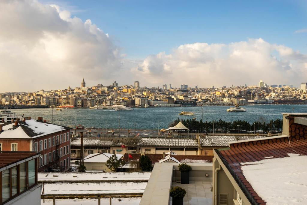 - une vue sur une ville avec une masse d'eau dans l'établissement Sayeban Gold Hotel, à Istanbul