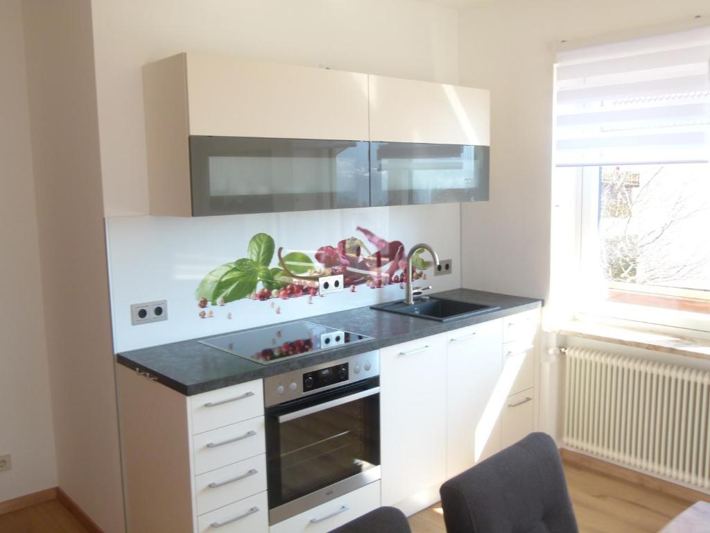 Kuchyň nebo kuchyňský kout v ubytování Appartment SONNENBLICK